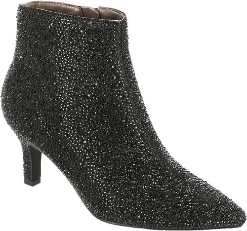 Masseys Women's Ursula Rhinestone Studded Dress Bootie, 10 W (Wide), Black in Saudi Arabia