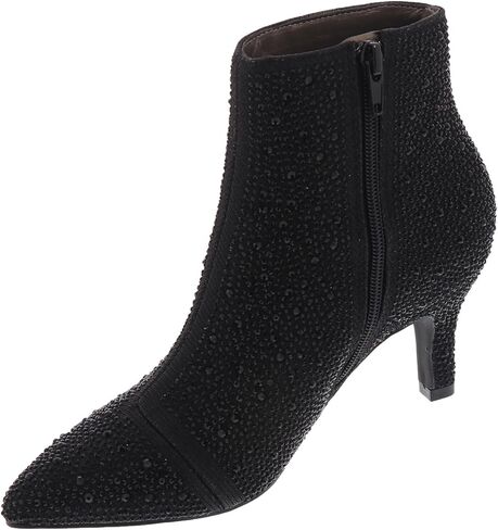 Masseys Women's Ursula Rhinestone Studded Dress Bootie, 10 W (Wide), Black in Saudi Arabia