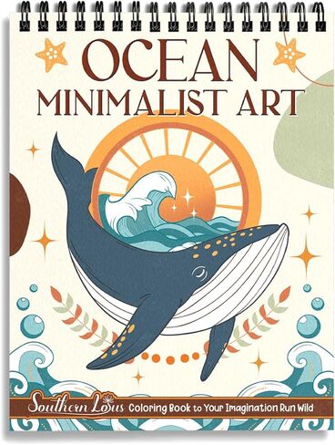 اللوتس الجنوبي استمتع بالصفاء مع كتاب التلوين الحلزوني: إصدار فني بسيط للمحيط - غلاف حلزوني، يتميز بتصميمات حيوانات ملهمة لتخفيف التوتر والاسترخاء. عشاق الفن البسيط! in Kuwait