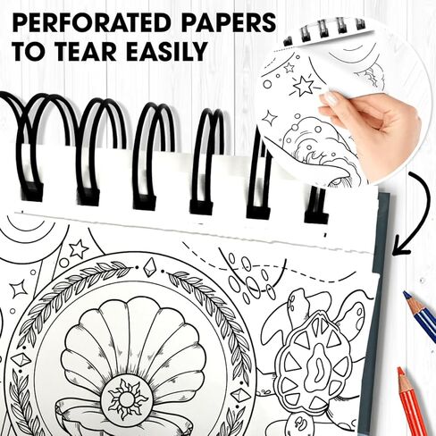 اللوتس الجنوبي استمتع بالصفاء مع كتاب التلوين الحلزوني: إصدار فني بسيط للمحيط - غلاف حلزوني، يتميز بتصميمات حيوانات ملهمة لتخفيف التوتر والاسترخاء. عشاق الفن البسيط! in Kuwait