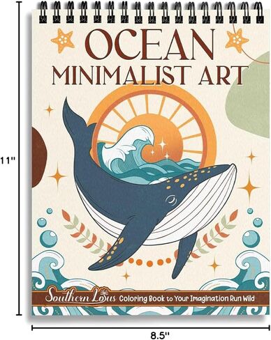اللوتس الجنوبي استمتع بالصفاء مع كتاب التلوين الحلزوني: إصدار فني بسيط للمحيط - غلاف حلزوني، يتميز بتصميمات حيوانات ملهمة لتخفيف التوتر والاسترخاء. عشاق الفن البسيط! in Kuwait
