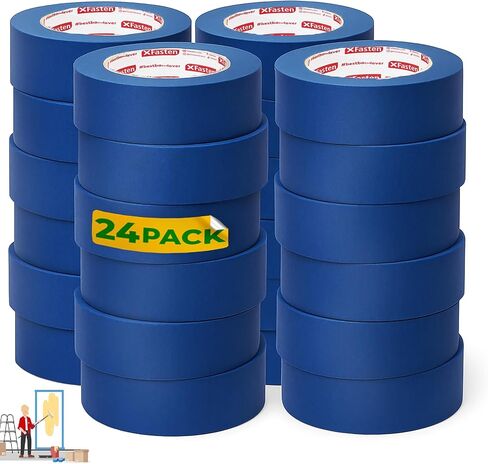 XFasten Professional Blue Painters Tape 2 Inch x 60 Yards (3-Pack) Bulk Blue Masking Tape for Painting Walls | Residue-Free in Kuwait
