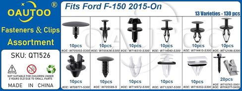 130 قطعة من OAUTOO تناسب Ford F-150 2015-On Body الداخلية والخارجية، مشبك تثبيت، مجموعة متنوعة من غطاء محرك السيارة العازل، غطاء ممتص الصدمات، بطانة الحاجز، لوحة الروك ومشابك لوحة زخرفة الباب in Saudi Arabia