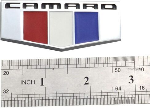 Aimoll 1Pc Camaro M Emblem 3D Badge Front Right Left Fender Replacement for Chevrolet (Chrome) in Saudi Arabia