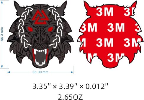 Viking Fenrir Wolf Car Emblem – Metal 3D Badge with Yellow Glow-in-The-Dark Eyes & 3M Adhesive – Norse Wolf Head Decal for Car, Truck, Motorcycle, or Home Decor (Matte Black) in Saudi Arabia