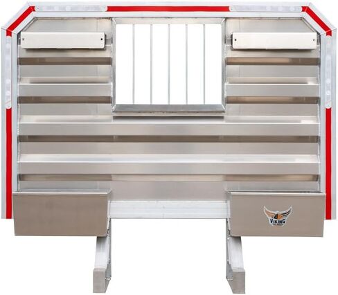 Mytee Products Viking Semi Truck Headache Rack with 2 Chain Hanger & Bar Window, 68" x 80" - Holds 14 Chains on Each Side, Heavy Duty Aluminum - Trailer Equipment Storage, Headache Rack for Semi Truck in Saudi Arabia