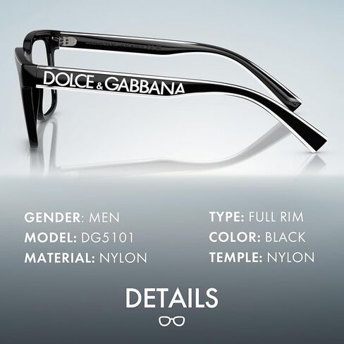 DOLCE & GABBANA DG5101 Square Shape Oversize Lettering Logo Eyeglasses with Luxury Eyewear Kit in Saudi Arabia
