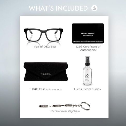 DOLCE & GABBANA DG5101 Square Shape Oversize Lettering Logo Eyeglasses with Luxury Eyewear Kit in Saudi Arabia