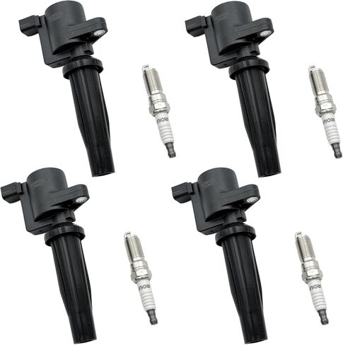4pcs Ignition Coil and Spark Plugs Replacement for Ford Escape, Fusion, C-Max, Transit Connect, SSV Plug-In Hybrid, Police Responder Hybrid & Lincoln MKZ & Mercury Mariner in Saudi Arabia
