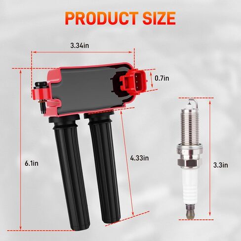 Set of 8 Ignition Coil Pack 16 Iridium Spark Plug Compatible with Jeep Ram Dodge Chrysler Commander Grand Cherokee Challenger Charger Durango 1500 2500 V8 5.7L Replace#UF504 56029129AA C1526 （RED） in Saudi Arabia