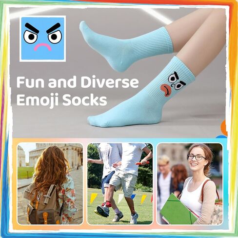 5 Pairs Funny Socks for Women Funny Emotion Crazy Socks Soft Cotton Colorful Novel Cute Silly Sock Women in Saudi Arabia