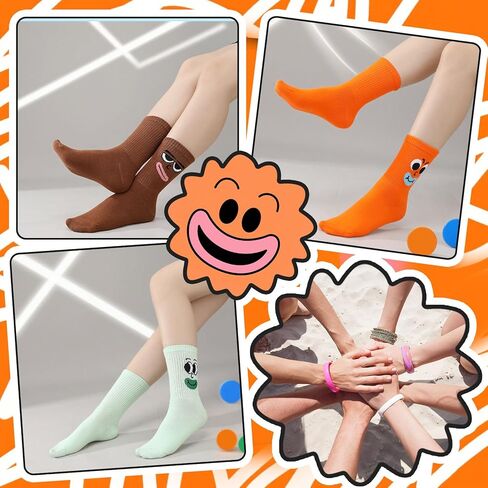 5 Pairs Funny Socks for Women Funny Emotion Crazy Socks Soft Cotton Colorful Novel Cute Silly Sock Women in Saudi Arabia