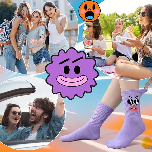 5 Pairs Funny Socks for Women Funny Emotion Crazy Socks Soft Cotton Colorful Novel Cute Silly Sock Women in Saudi Arabia