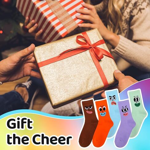 5 Pairs Funny Socks for Women Funny Emotion Crazy Socks Soft Cotton Colorful Novel Cute Silly Sock Women in Saudi Arabia