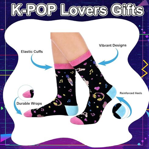 جوارب kpop للفتيات والنساء المراهقات مجرد فتاة تحب هدايا عيد الحب k-pop للفتيات المراهقات، جوارب محبي kpop الكورية للمراهقين، هدية رومانسية لطيفة لمحبي k-pop Merch Stuff in Kuwait