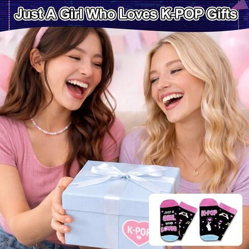 جوارب kpop للفتيات والنساء المراهقات مجرد فتاة تحب هدايا عيد الحب k-pop للفتيات المراهقات، جوارب محبي kpop الكورية للمراهقين، هدية رومانسية لطيفة لمحبي k-pop Merch Stuff in Kuwait