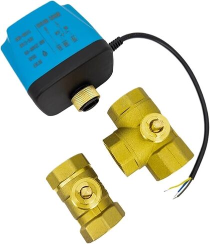 DC12V-24V or AC220V Electric Brass Ball Valve, 3-wire 2-control Electric Ball Valve 2-way, 3-way DN15 DN20 DN25(DN15,DC12V-24V_3-WAY) in Saudi Arabia