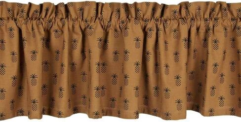 Home Collection by Raghu Pineapple Town Mocha & Black Gathered Swag, 72" x 63,Multi,63" Swag in Saudi Arabia