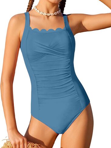 الفتيات قطعة واحدة المايوه متقاطع التقوقع تقليم Ruched الأشرطة قابل للتعديل ثوب السباحة الفتيات ملابس السباحة 9-16Y in Kuwait