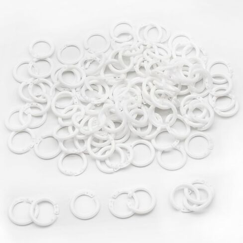 120 قطعة من حلقات المجلد البلاستيكية مقاس 1/2 بوصة، حلقات كتاب أوراق فضفاضة، حلقات بطاقات مؤشرة سوداء حلقات مشبك لبطاقات الفلاش، حلقات المفاتيح، بطاقات الفهرس، الورق (15 مم، أبيض) in Kuwait