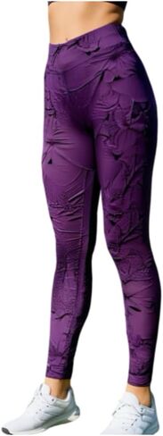 طماق Lularoe (الولايات المتحدة، ألفا، مقاس واحد، عادي، عادي، أرجواني وطباعة الجزيرة) - مقاس واحد - يناسب المقاس 2-10 in Kuwait