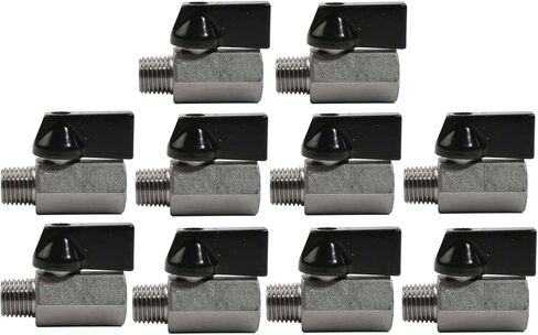 Mini 1/4" Male 1/4 Inch Female NPT Brass Ball Shut Off Valve Water Air Fluid in Kuwait