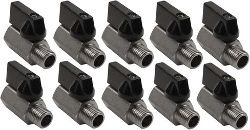 Mini 1/4" Male 1/4 Inch Female NPT Brass Ball Shut Off Valve Water Air Fluid in Kuwait