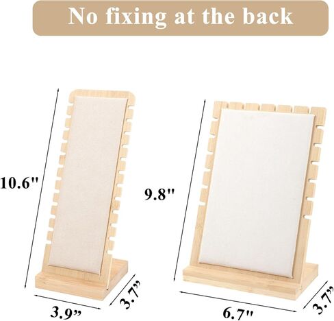 3 PCS Necklace Display Stands for Selling Bamboo Necklace Display Stand Necklace Holder Necklace Display Storage Jewelry Display Storage Set, Beige in Saudi Arabia