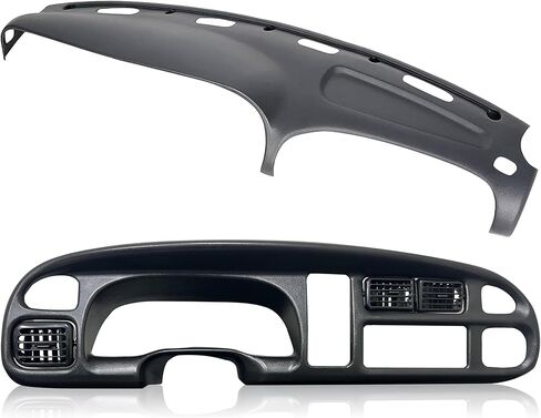 Dash & Bezel Cover Compatible with 1998-2002 Dodge Ram 1500 2500 3500 Trucks Black Dash Board Bezel W/Vents & Grey Dash Cover Overlay - 2 Packages in Saudi Arabia