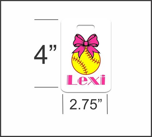 بطاقة اسم Daisy Lane Softball للحقيبة، فكرة هدية مخصصة لفريق الفتيات، ملحق اسم معرف مخصص، هدية عيد ميلاد اللاعب in Kuwait