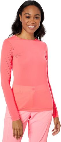 Jamie Sadock® Sunsense® Crew Neck Top Long Sleeve T-Shirt for Women – Straight Hemline – Blended Nylon Oasis MD One Size in Saudi Arabia