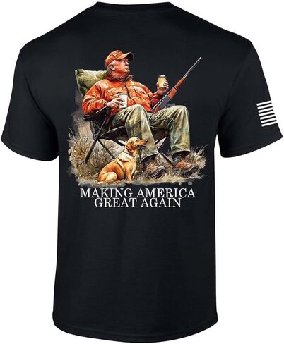 Trenz Shirt Company Mens Classic Patriot Pride Trump Hunting T-Shirt - Trump Hunting Shirt in Saudi Arabia
