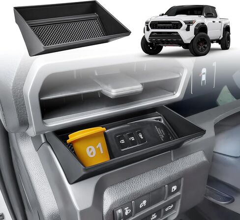 منظم تنفيس الهواء متوافق مع ملحقات Toyota 2024 2025 2026 Tacoma & 2025 2026 4Runner، صينية تخزين جيب بفتحة ABS من جانب السائق، حامل أساسيات صغير (ليس للنماذج ذات البابين) in Saudi Arabia