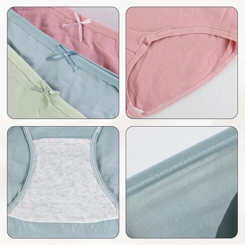 7 PCS Underwear for Women, Ladies Mid-Rise Cotton Panties, Soft Breathable Briefs with Cute Bow Detail for Daily Wear in Saudi Arabia