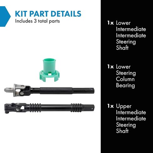 TRQ Intermediate Steering Shaft with Coupler Upper & Lower Compatible with 2002-2006 Cadillac Escalade 2003-2006 Escalade ESV Escalade EXT Chevrolet Avalanche 1500 Avalanche 2500 in Saudi Arabia