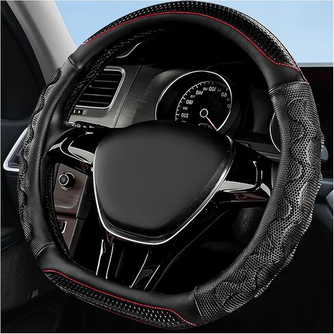 Car Steering Wheel Cover, Anti-Slip Breathable Steering Wheel Protector with 3D Honeycomb Design, Sporty Elastic Protective Cover for 14.5-15 Inch Flat Bottom Steering Wheels (Blue) in Saudi Arabia