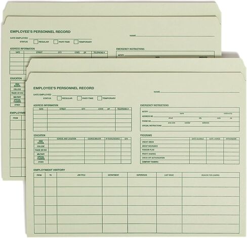 Smead Employee Record File Jacket, Reinforced Straight-Cut Tab, Flat-No Expansion, Letter Size, Manila, 20 per Pack (77100) in Saudi Arabia