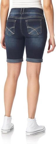 WallFlower Shorts for Women Luscious Curvy 9-Inch Bermuda Denim Mid-Rise Short- Betsy, 22 Plus in Saudi Arabia
