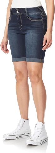 WallFlower Shorts for Women Luscious Curvy 9-Inch Bermuda Denim Mid-Rise Short- Betsy, 22 Plus in Saudi Arabia