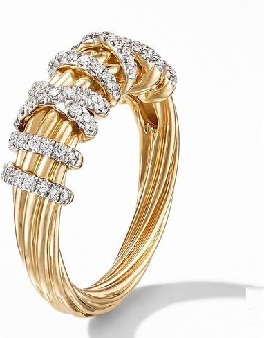 Gold Croissant Rings for Women CZ Inlay Shiny Dome Statement Twisted Band Ring Geometric Ring Set with Small Diamond Ring 8 in Saudi Arabia