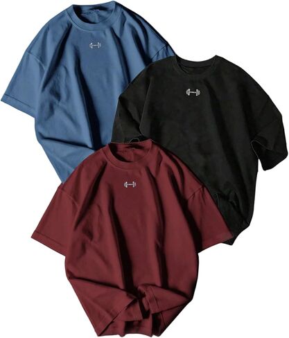 OYOANGLE Men's 3 Pack Athletic Tee Shirt Crew Neck Short Sleeve Workout Tops Streetwear in Saudi Arabia