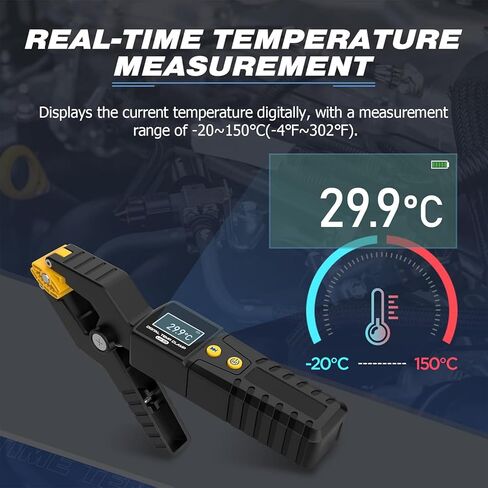 ميزان الحرارة الرقمي HVAC، مشبك درجة الحرارة الرقمي LM55 HVAC لأنظمة التدفئة والتبريد، مقياس حرارة HVAC مع قياس درجة الحرارة في الوقت الحقيقي، عرض الموجي للبيانات، نطاق قياس -50 ~ 150 درجة مئوية in Kuwait