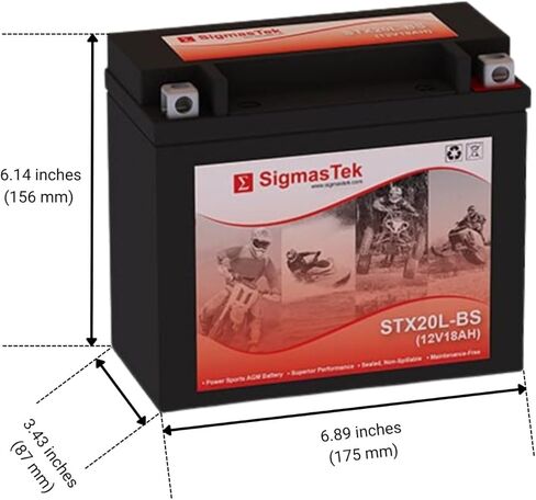 Yamaha 400CC YFM400FW Kodiak/Automatic, 1996-2002 ATV Compatible SLA Motorcycle Battery by SigmasTek, STX20L-BS 270CCA in Saudi Arabia