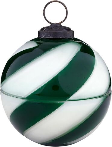 47th & Main Holiday Scented Candles Peppermint Ornament-Shaped Decorative Glass Candle for Home Decor, 3.75" Dia x 4" Tall, Red Vetiver Wood in Saudi Arabia