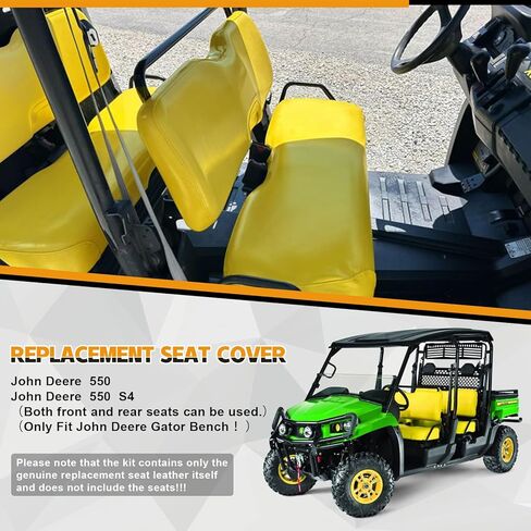 غطاء مقعد بديل لمقعد John Deere Gator XUV 550 550 S4 866A، استبدال غطاء مقعد جلدي شديد التحمل، أصفر in Saudi Arabia