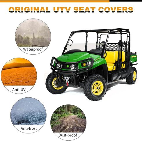 غطاء مقعد بديل لمقعد John Deere Gator XUV 550 550 S4 866A، استبدال غطاء مقعد جلدي شديد التحمل، أصفر in Saudi Arabia