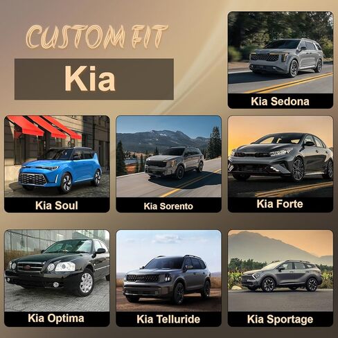 Front Car Seat Covers for Kia, Compatible with Kia Optima Sedona Telluride Sorento Soul Forte Sportage, Leather Waterproof Seat Protector, Partial Back Coverage, Black in Saudi Arabia