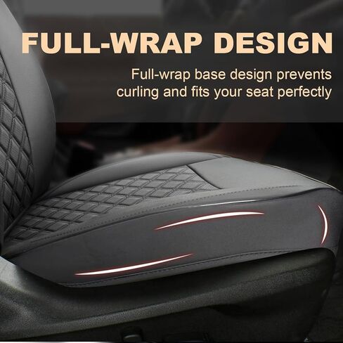 Front Car Seat Covers for Kia, Compatible with Kia Optima Sedona Telluride Sorento Soul Forte Sportage, Leather Waterproof Seat Protector, Partial Back Coverage, Black in Saudi Arabia