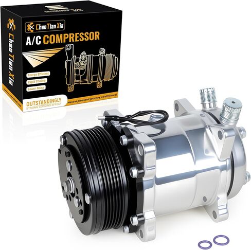 Universal AC Compressor with 6PK Clutch for Sanden SD-7 Style, 6 Groove Serpentine Belt 12V HC5005BK in Saudi Arabia