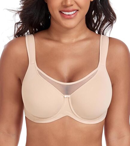 DotVol Women's Plus Size Full Coverage U-Back Underwire Comfort Unlined Everyday Bra in Saudi Arabia